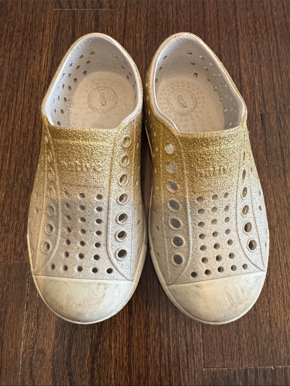 Native Jefferson Gold Glitter Ombré Slip On Shoes Toddler Girls C9